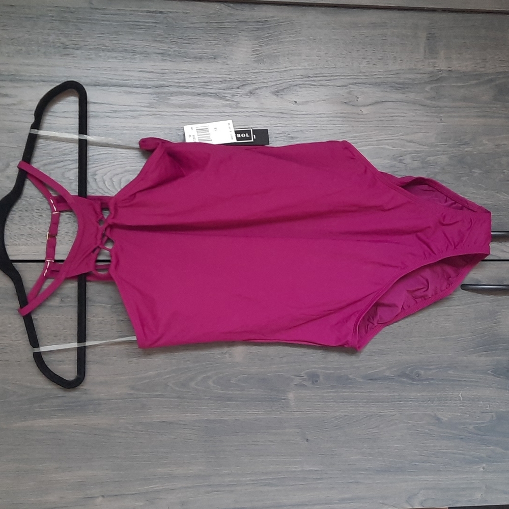 NWT Magenta swimsuit with criss cross back.